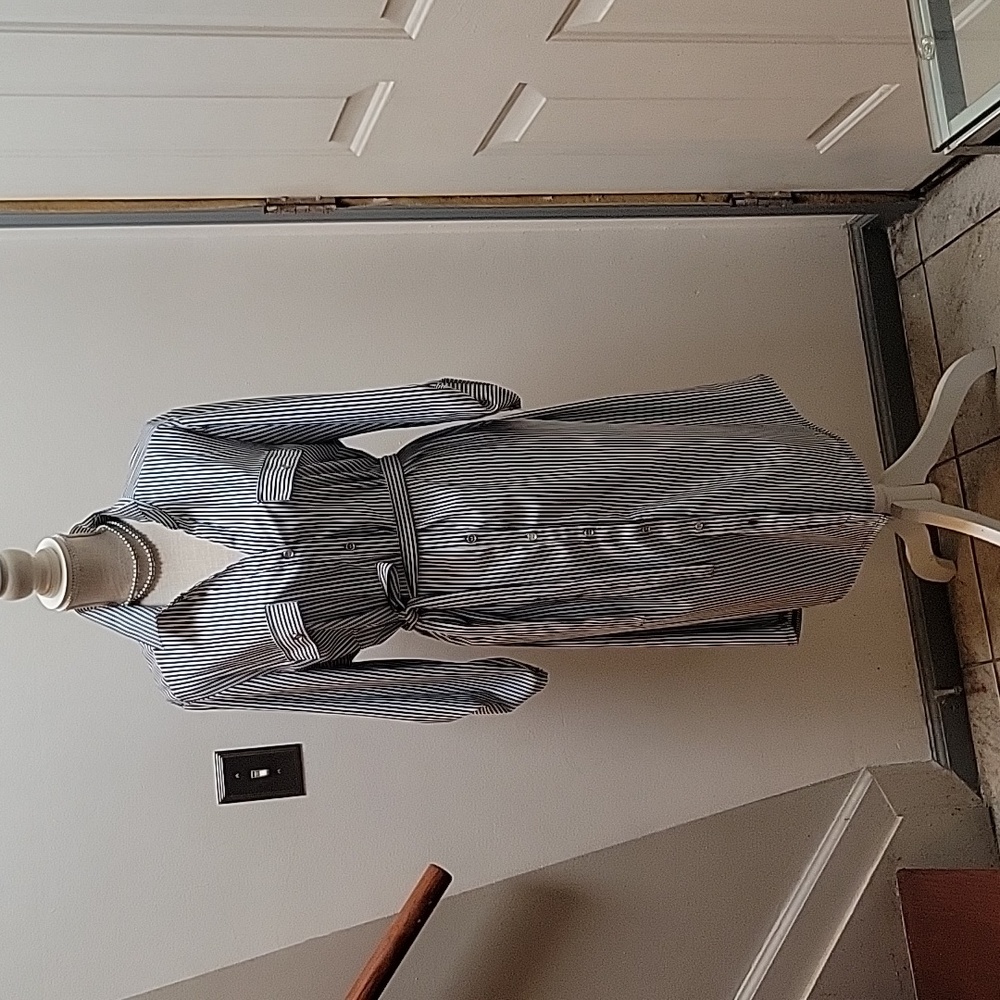 Black/white striped dress